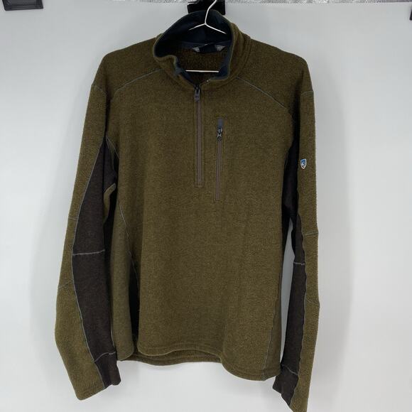 Kuhl Interceptor 1/4 Zip Mock Neck Pullover Green Fleece Men's Size XL - Picture 1 of 9